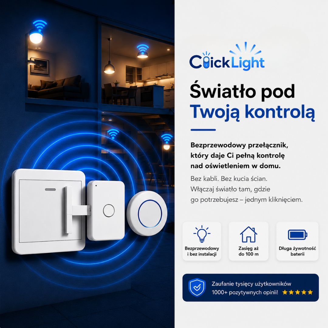 ClickLight™ 3.1 PRO | Steruj światłem bez kucia ścian!